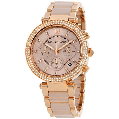 michael kors watch for women rose gold|Michael Kors women's parker watch.